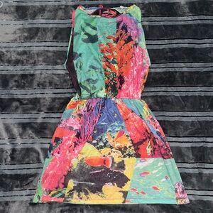 Zara Colorful Printed Open Back Dress